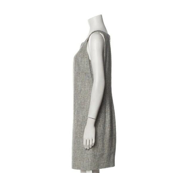 St John Dress 8 Sleeveless Tweed Knit Silk Lined Sheath Linen Blend Back Zip - Picture 2 of 8